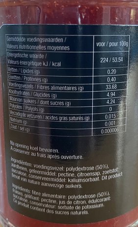 Lignavita confituur aardbei ingrediënten